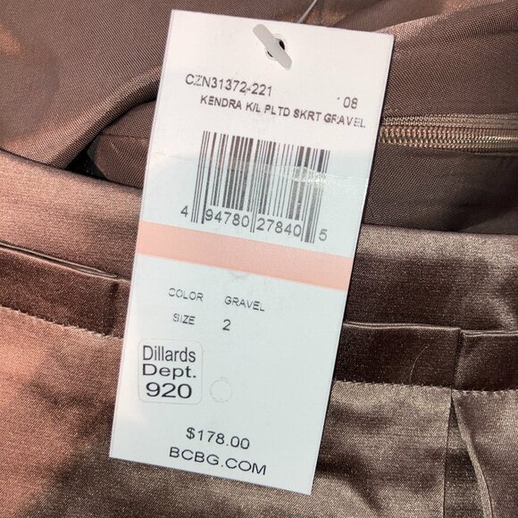 BCBGMaxAzria: NWT brown silk-blend skirt (size 2) - Picture 8 of 10